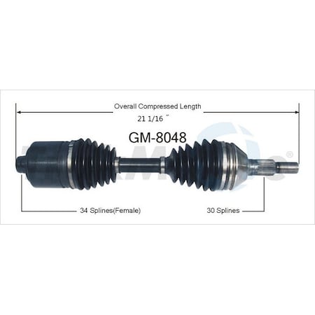 Surtrack Axle Cv Axle Shaft, Gm-8048 GM-8048
